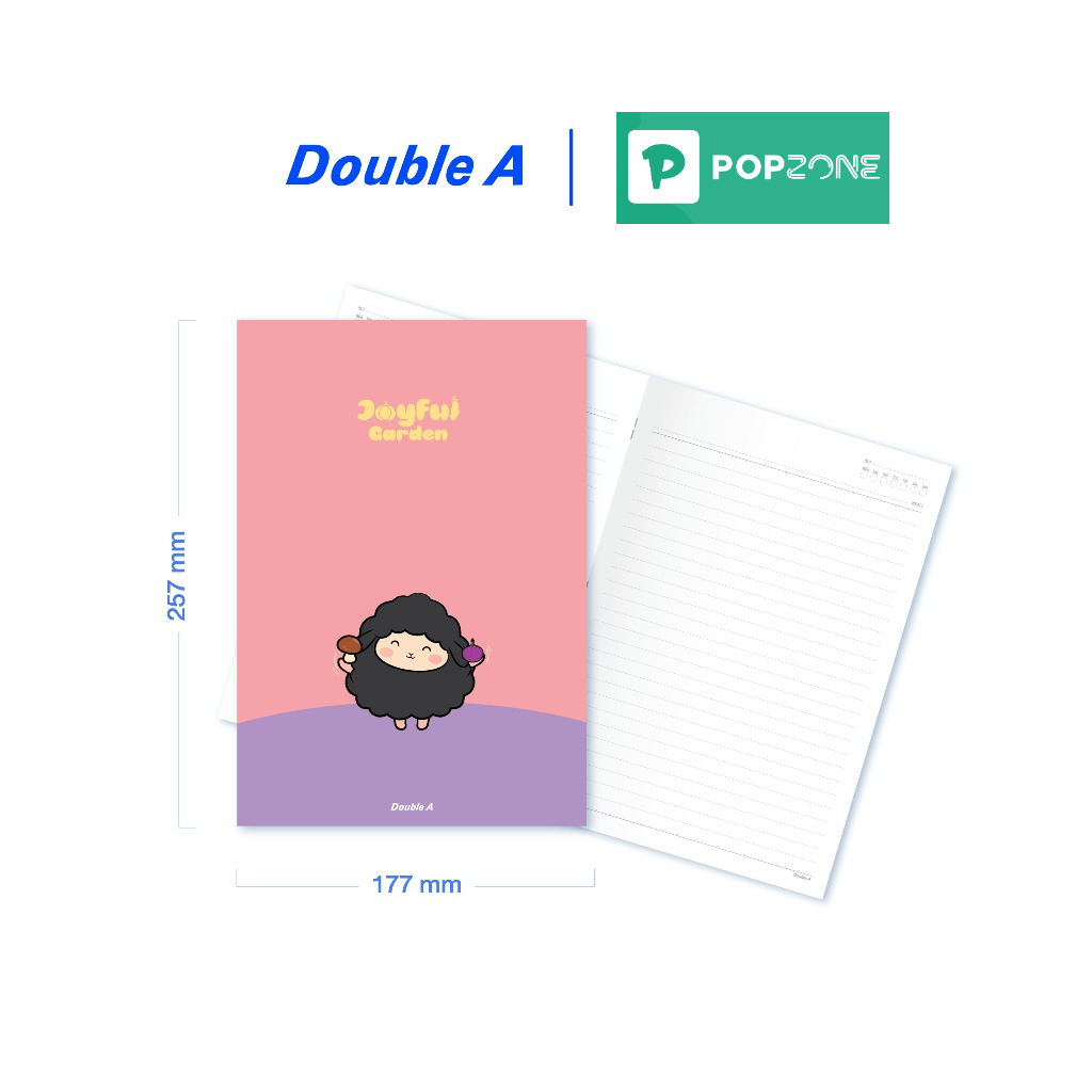 Double A สมุดมุงหลังคา B5 "Joyful Garden" สมุดคู่ใจน่ารักเวอร์ - Image 2