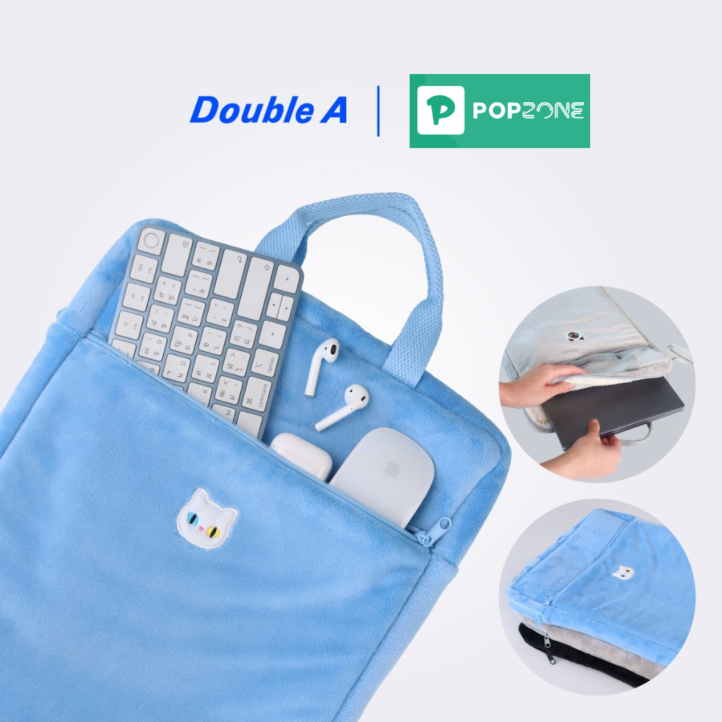 Double A กระเป๋าใส่โน้ตบุ๊ก 16 นิ้ว ลาย Baan Maew Maew (Soft Touch Laptop Sleeve) - Image 2
