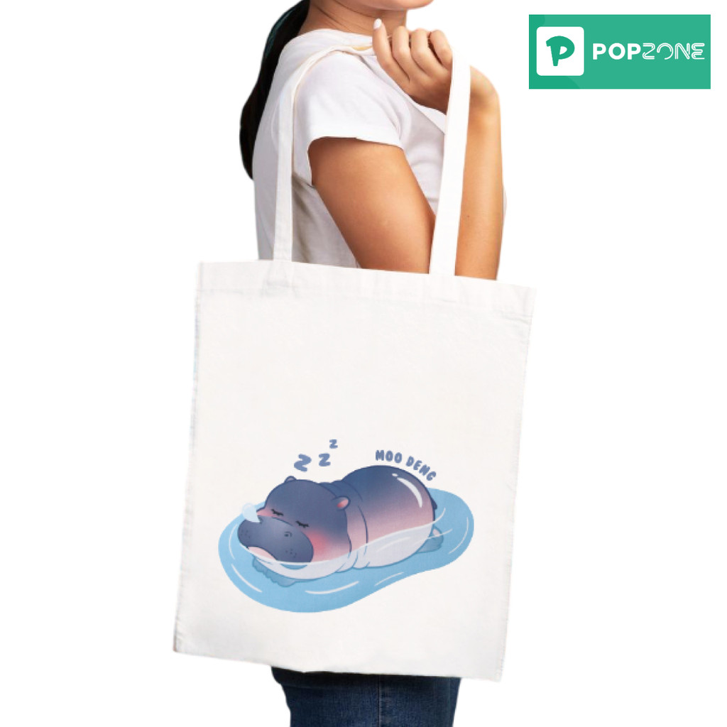 Double A หมูเด้ง MOO DENG กระเป๋าผ้า Shopping ช้อปปิ้งสดใส พร้อมช่วยเพื่อนสัตว์! - Image 4