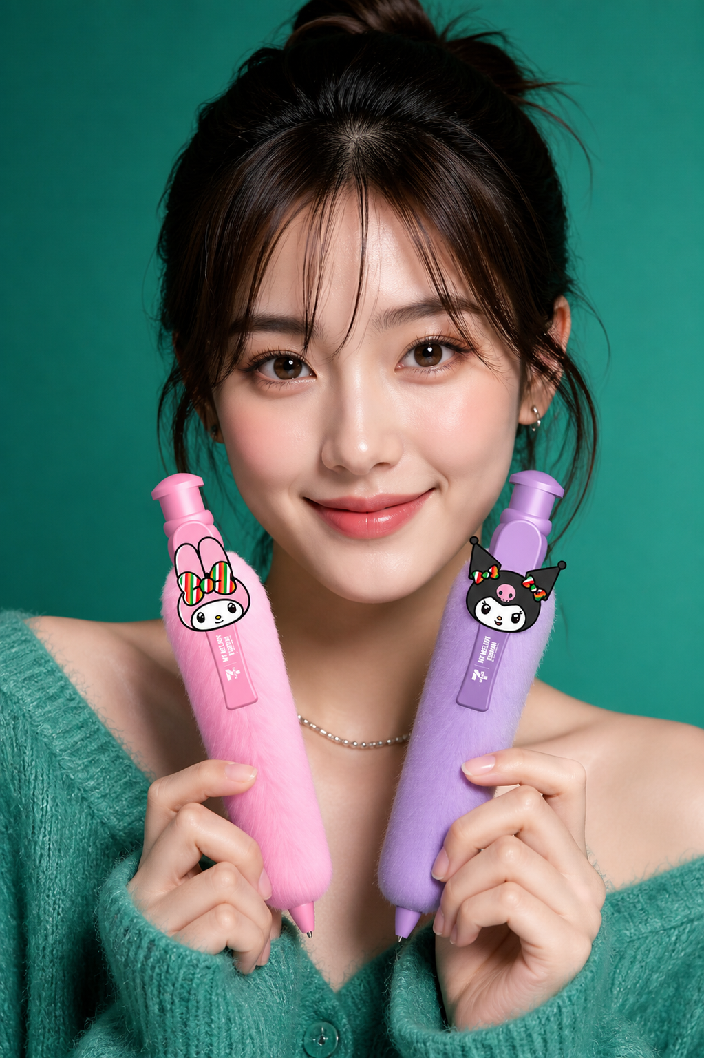 CODE:D ปากกาลูกลื่น Fuffy ขนนุ่มนิ่ม Sanrio My Melody & Kuromi ลิขสิทธิ์แท้ เขียนลื่น จับฟินสุดๆ - Image 3